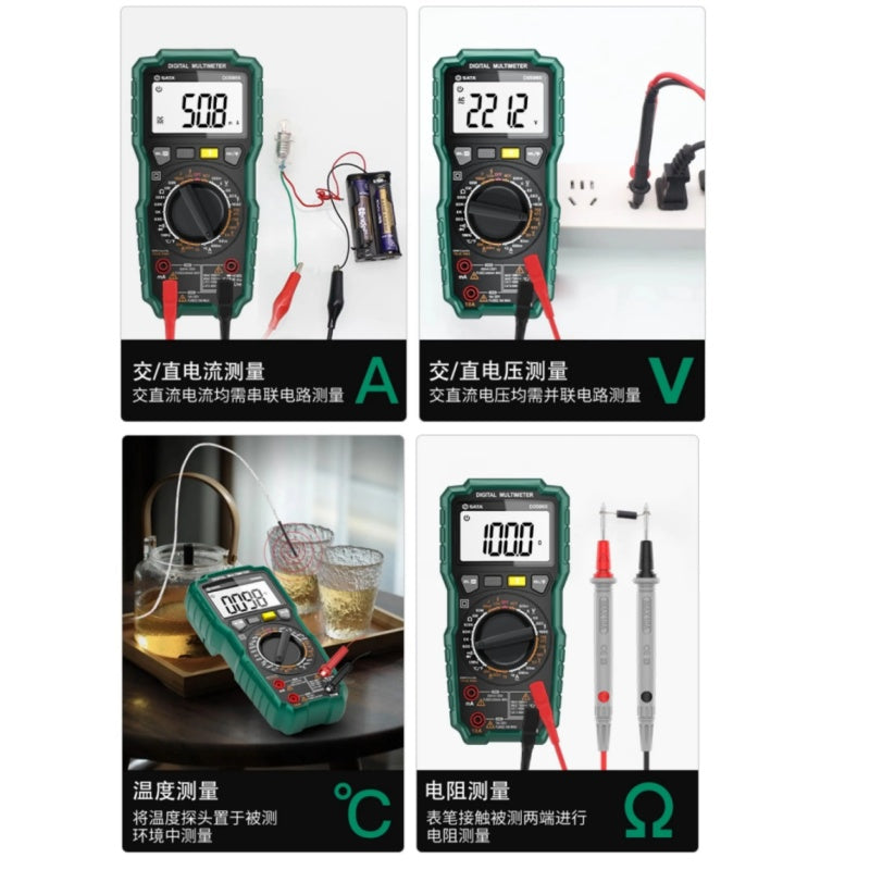 digital multimeter,anti‑burn multimeter,high precision multimeter,electrician multimeter,zero live wire detection,multimeter test leads,sharp tip probe,spare test probes,pv multimeter,photovoltaic multimeter,2000v high voltage multimeter,vfd inverter test,lithium rechargeable multimeter,20a multimeter,capacitance measurement,temperature test,electrical repair tool,d05965,d05966,d05964,d05056,circuit troubleshooting,solar maintenance