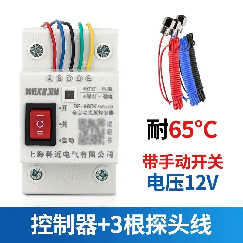 12v water level controller,DF-96DK,automatic water pump controller with 3pcs high temperature stainless steel probe