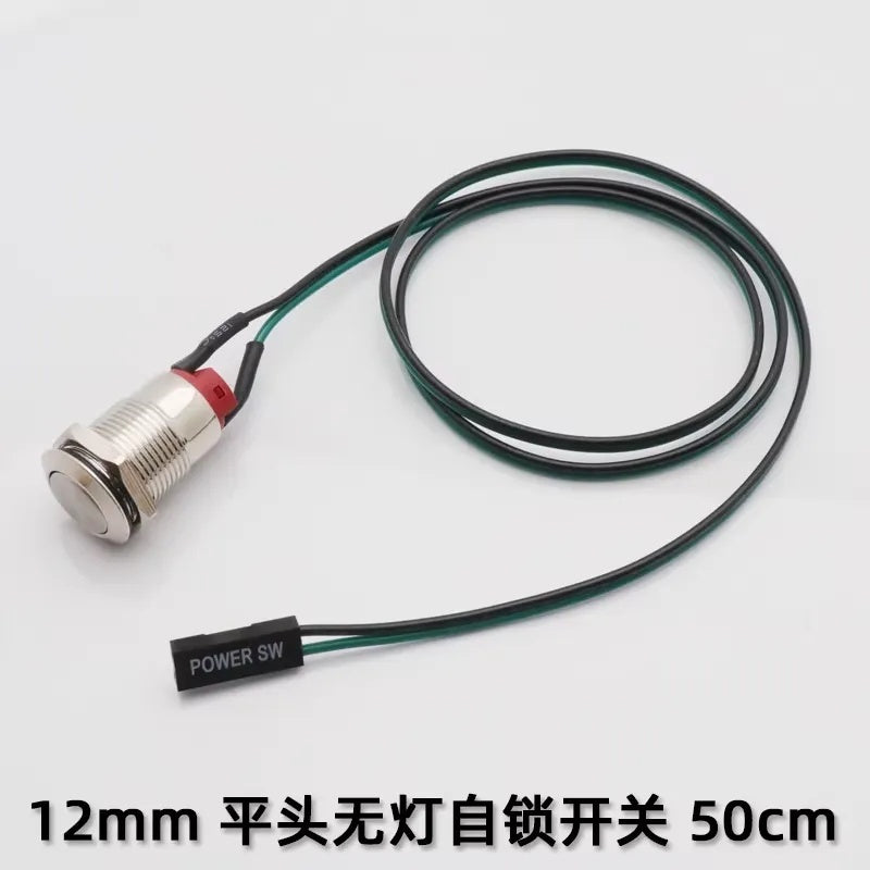 12mm Waterproof Metal Push Button Switch with LED Light – 5-24V Wide Voltage Momentary Start Switch for PC Power / Equipment Startup