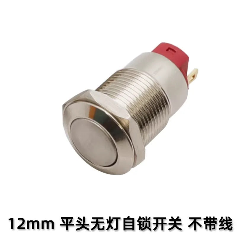 12mm Waterproof Metal Push Button Switch with LED Light – 5-24V Wide Voltage Momentary Start Switch for PC Power / Equipment Startup