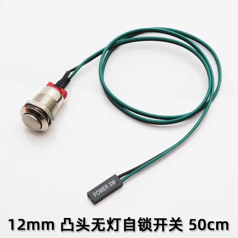 12mm Waterproof Metal Push Button Switch with LED Light – 5-24V Wide Voltage Momentary Start Switch for PC Power / Equipment Startup