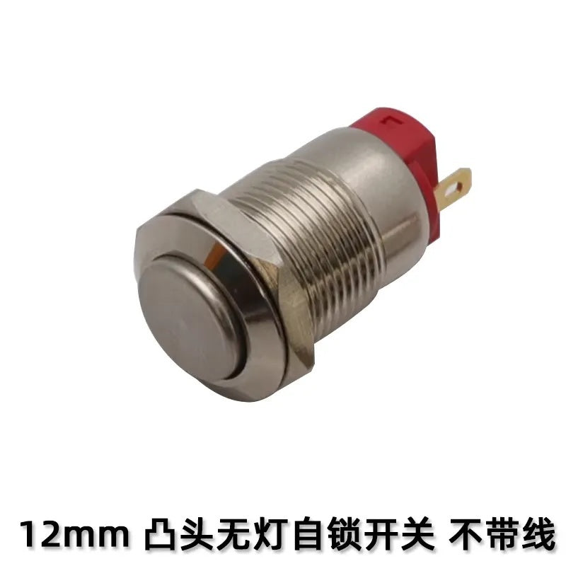 12mm Waterproof Metal Push Button Switch with LED Light – 5-24V Wide Voltage Momentary Start Switch for PC Power / Equipment Startup