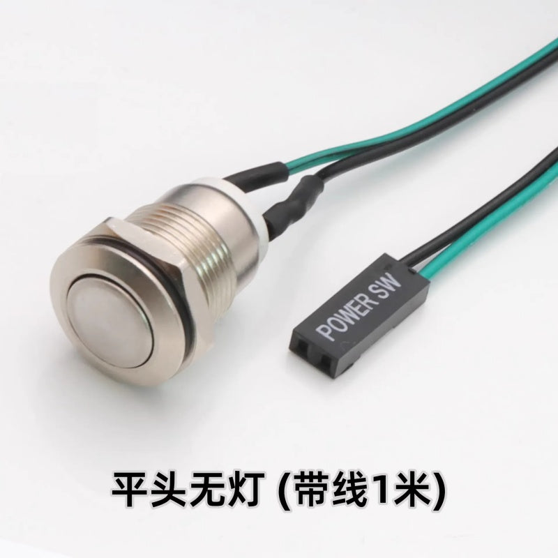 12mm Waterproof Metal Push Button Switch with LED Light – 5-24V Wide Voltage Momentary Start Switch for PC Power / Equipment Startup