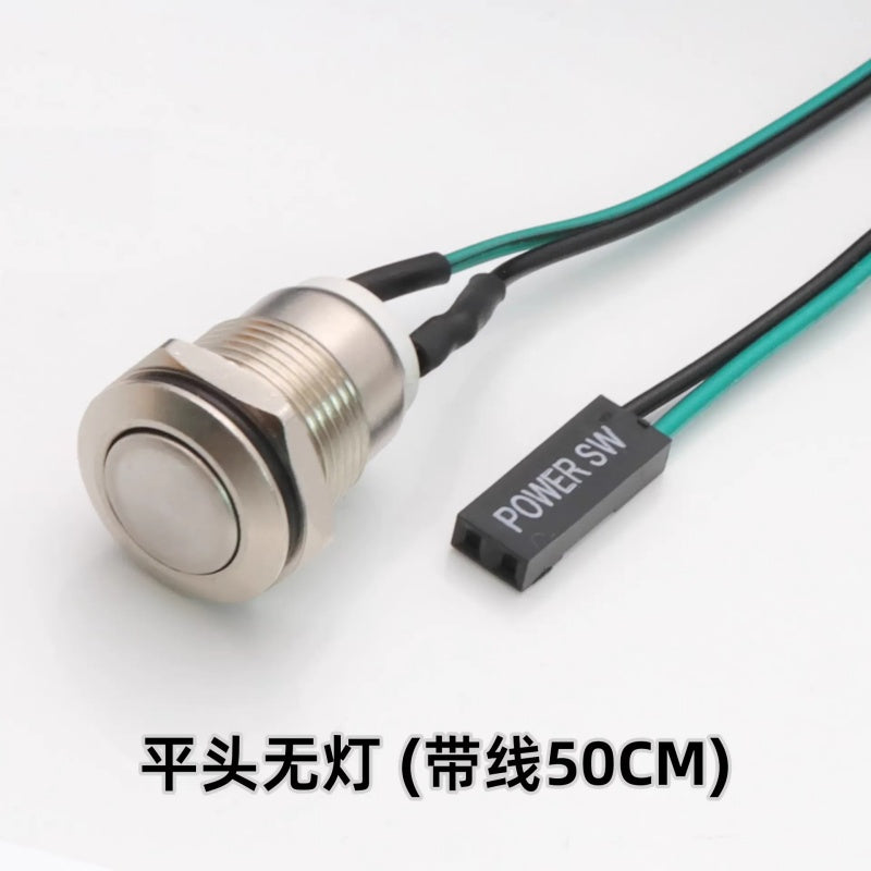 12mm Waterproof Metal Push Button Switch with LED Light – 5-24V Wide Voltage Momentary Start Switch for PC Power / Equipment Startup