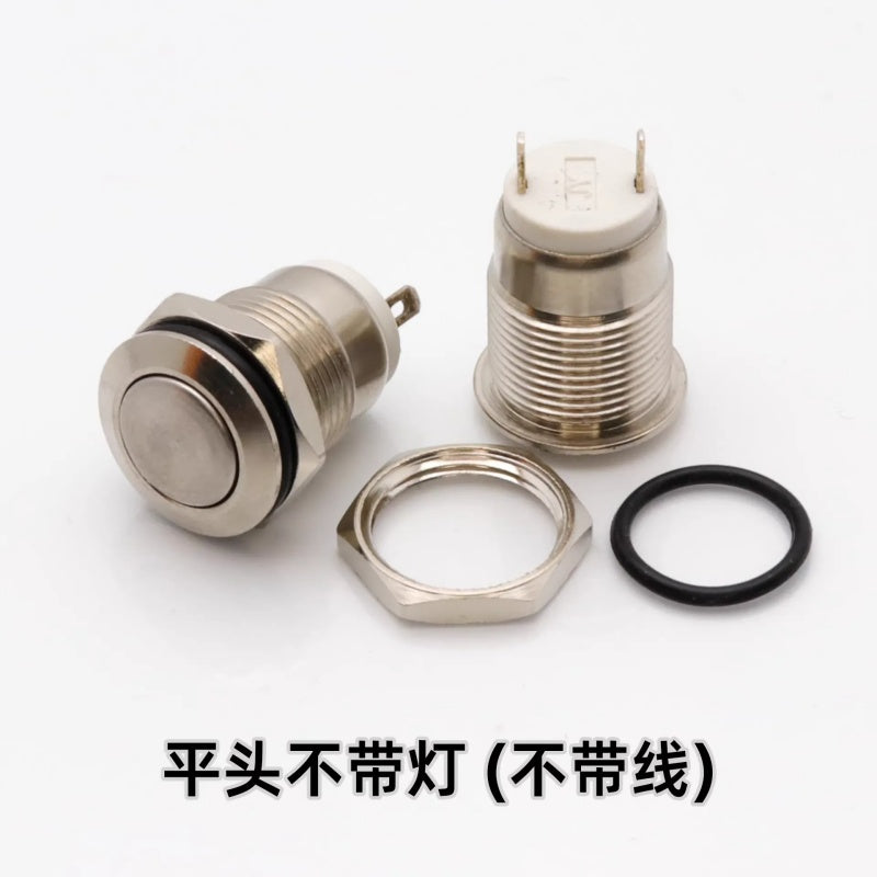 12mm Waterproof Metal Push Button Switch with LED Light – 5-24V Wide Voltage Momentary Start Switch for PC Power / Equipment Startup