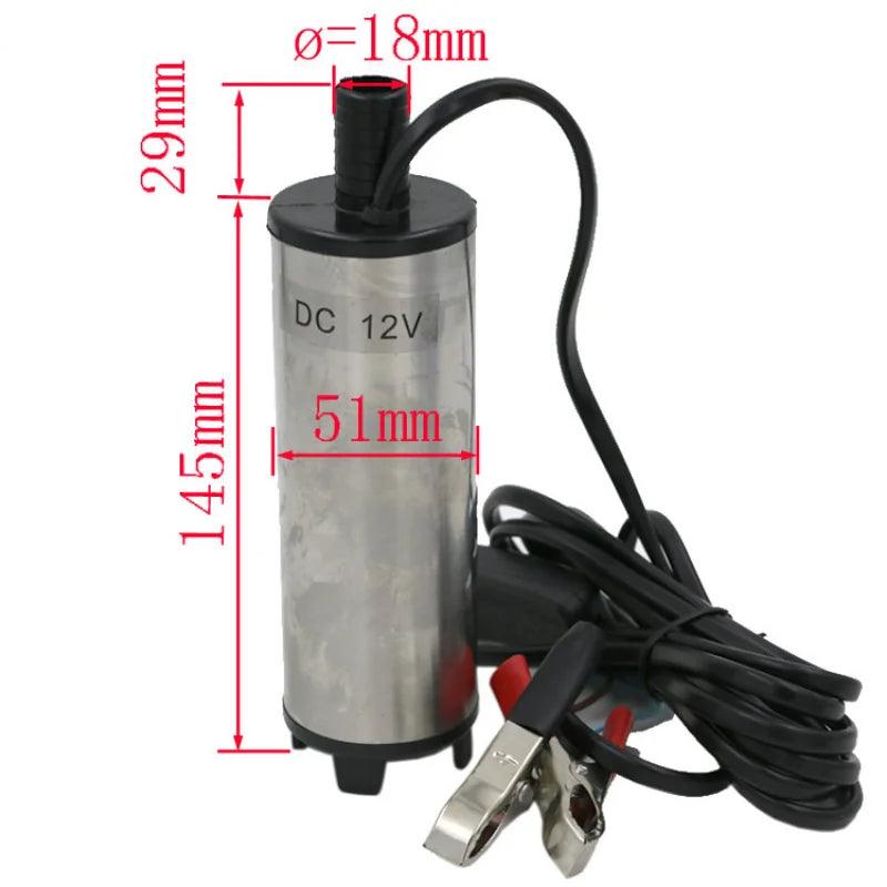12V DC Portable  Micro-pump/ Submersible Pump/ Diesel Pump Oil Self-priming Pump Tube Diameter 1.8cm