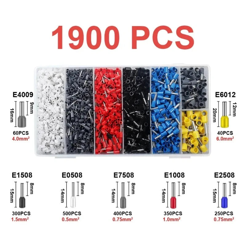Tubular Terminal Crimper Kit 0.08-16mm² /0.25-10mm² HSC8 6-4/6-6/16-6 Electrical Crimping Pliers Clamp Sets Wire Tips Hand Tools electrical center b2c