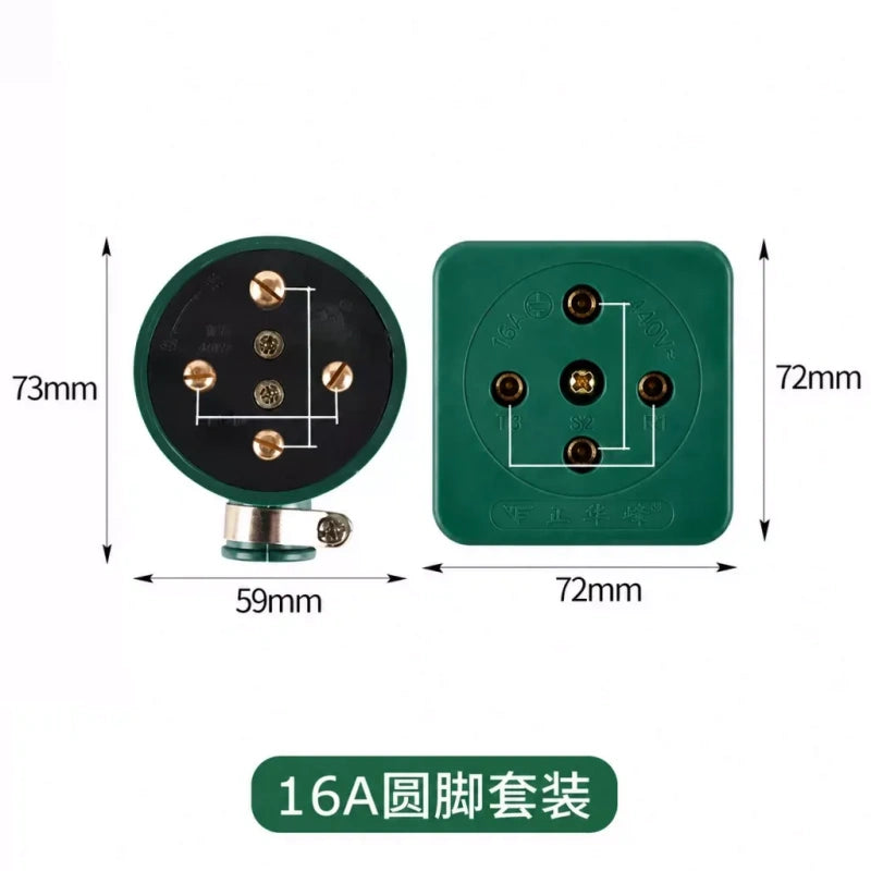 industrial power plug socket,3‑phase 4‑wire connector,440v industrial 16a plug socket