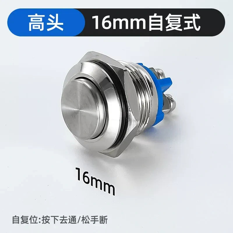 high head metal button,screw terminal button,16mm self-reset type waterproof button