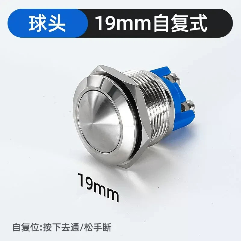 ball head push button,screw terminal button,19mm momentary type waterproof button