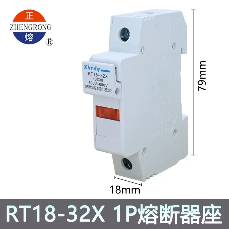 rt18‑32x fuse holder,10x38mm fuse base,1P din rail fuse holder