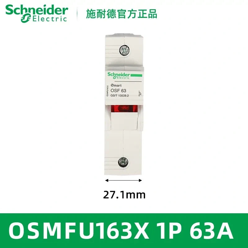 Schneider OSMFU163X Fuse Holder ,DIN Rail Fuse Holder, 1P 63A Fuse Holder with indicator