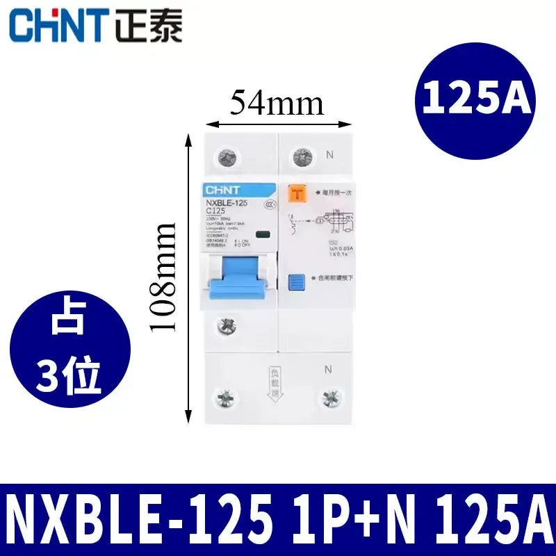 CHNT leakage breaker NXBLE-125 1p+n 125a 30mA RCD rcbo