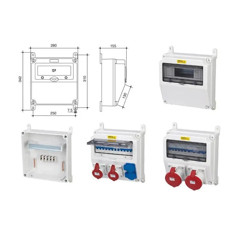 1Pcs Outdoor mobile portable power distribution box plastic waterproof industrial socket box portable power maintenance emptybox - electrical center b2c