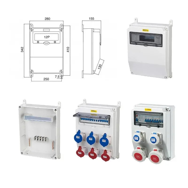 1Pcs Outdoor mobile portable power distribution box plastic waterproof industrial socket box portable power maintenance emptybox - electrical center b2c