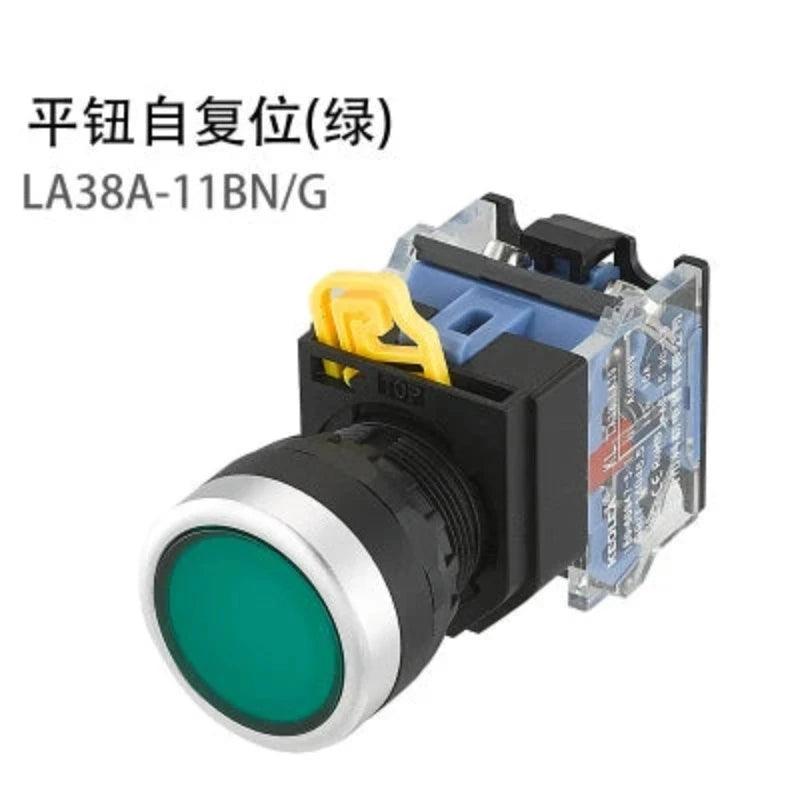 1Pcs 22mm 4 Screw Circular small size Flat round Panel Cutout LA38-11 LA38-11BN ON-OFF Momentary/Self locking Push button switch