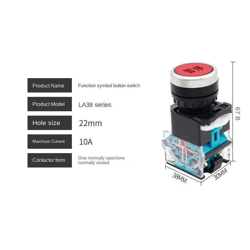 1Pcs 22mm 4 Screw Circular small size Flat round Panel Cutout LA38-11 LA38-11BN ON-OFF Momentary/Self locking Push button switch