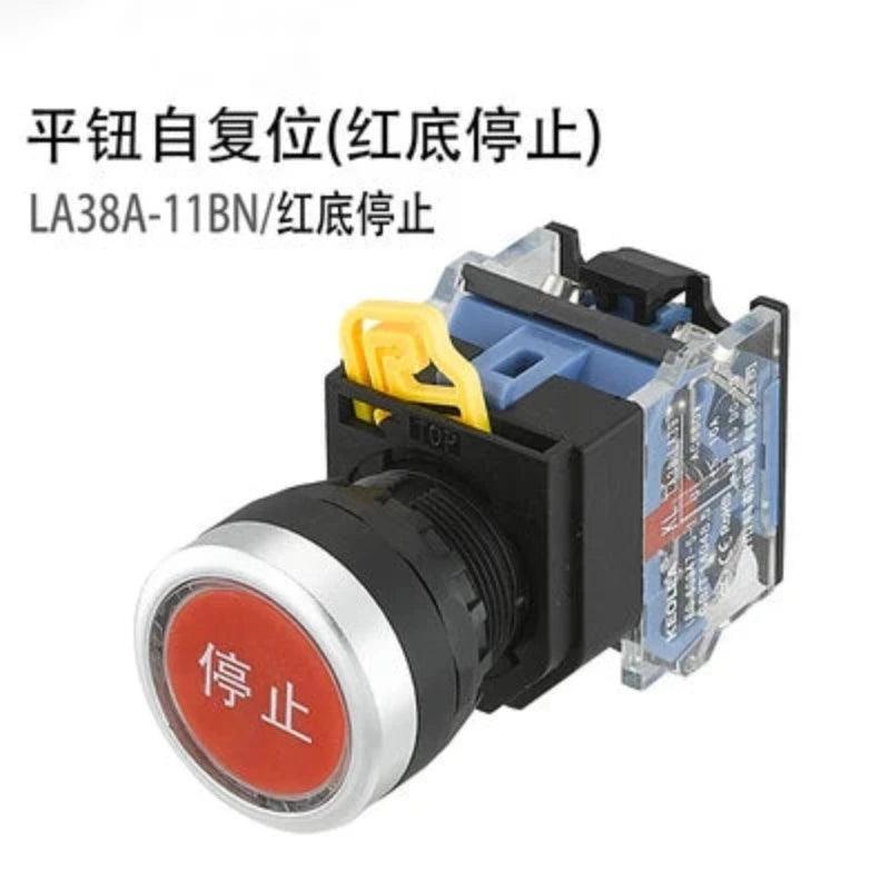 1Pcs 22mm 4 Screw Circular small size Flat round Panel Cutout LA38-11 LA38-11BN ON-OFF Momentary/Self locking Push button switch