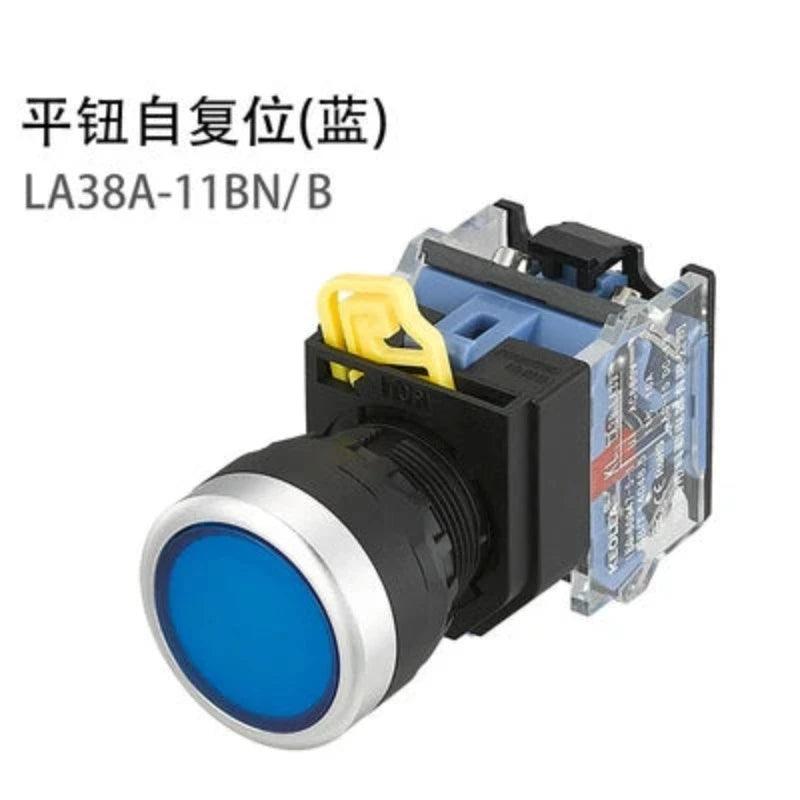 1Pcs 22mm 4 Screw Circular small size Flat round Panel Cutout LA38-11 LA38-11BN ON-OFF Momentary/Self locking Push button switch