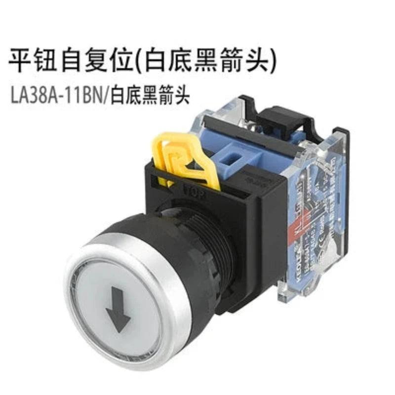 1Pcs 22mm 4 Screw Circular small size Flat round Panel Cutout LA38-11 LA38-11BN ON-OFF Momentary/Self locking Push button switch