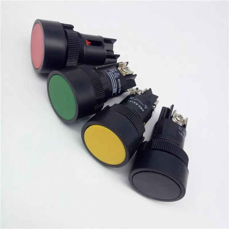 1Pcs 22mm Momentary Push Button Switch Red Green Blue Yellow Black White Normal Open/normal Close XB2-EA142 XB2-EA131