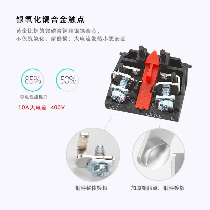1PCS Button XB2 2/3 Position Knob Turn Change-over Switch Master Switch 22 Key Button 1NO1NC 1NO 1NC 2NO