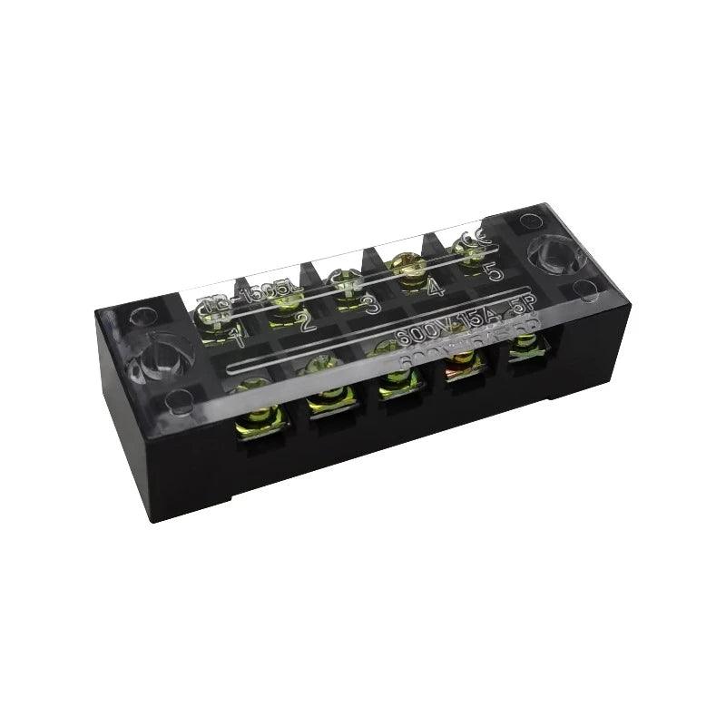 1Pcs Dual Row Barrier Screw Terminal Block Strip Wire Connector 600V 15A 3/4/6/8/10/12/15/20 Positions Optional