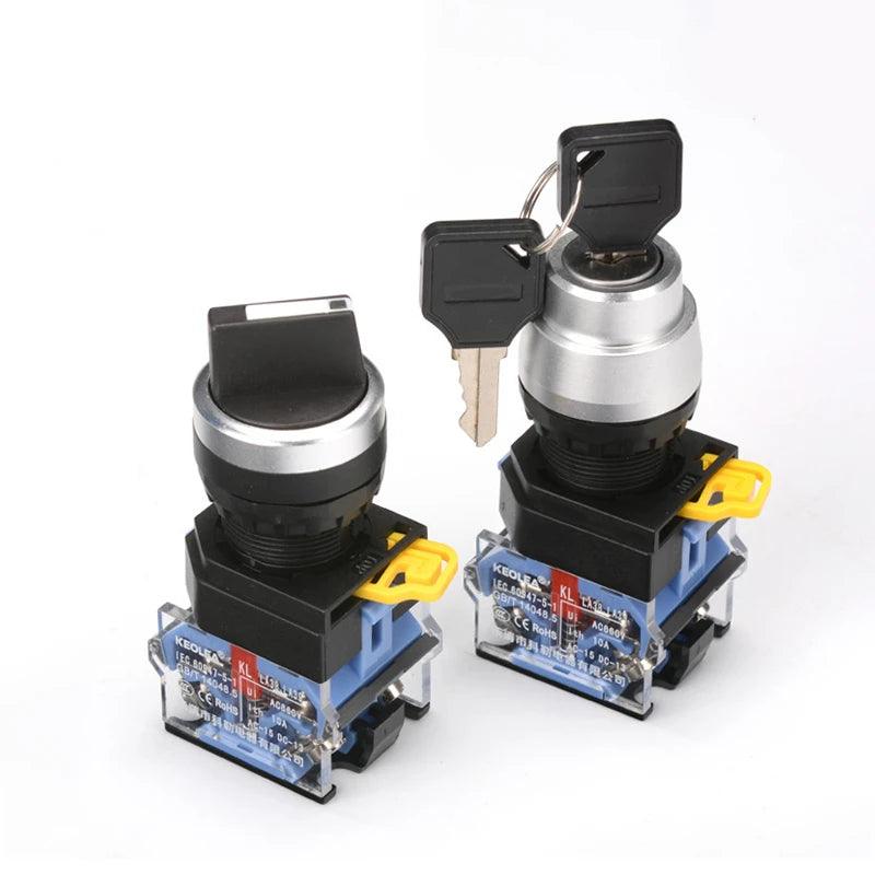 1PCS LA38-11 22mm high-quality rotary button switch key button 2 bit 3 bit 1NO 1NC / 2NO power control switch