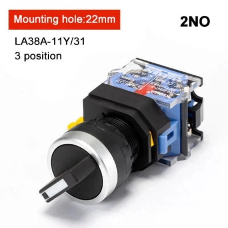 1PCS LA38-11 22mm high-quality rotary button switch key button 2 bit 3 bit 1NO 1NC / 2NO power control switch