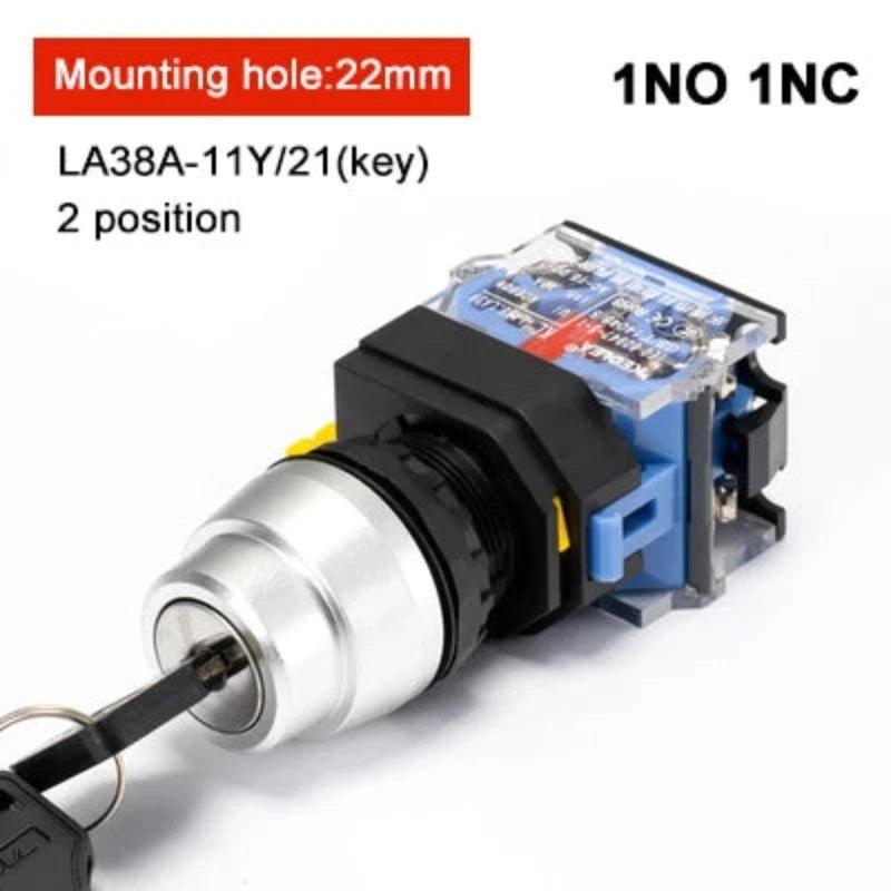 1PCS LA38-11 22mm high-quality rotary button switch key button 2 bit 3 bit 1NO 1NC / 2NO power control switch
