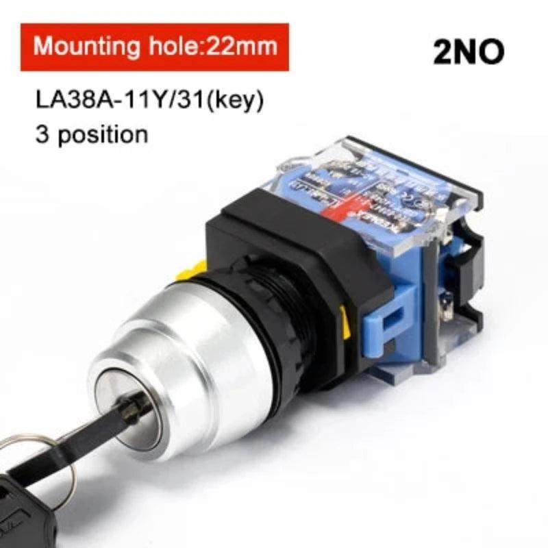 1PCS LA38-11 22mm high-quality rotary button switch key button 2 bit 3 bit 1NO 1NC / 2NO power control switch