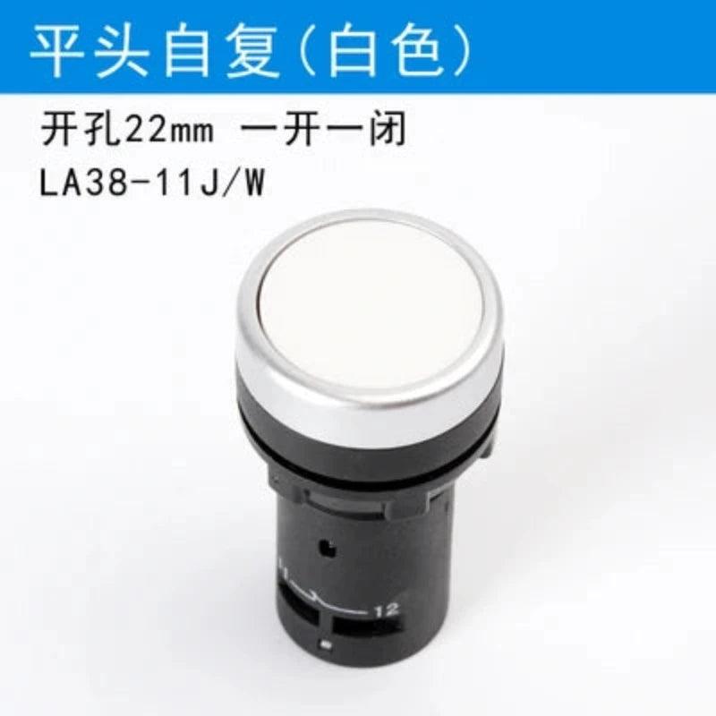 1Pcs LA38-11J 22mm Momentary Self-rest Electrical Push Button Switch Green Red 1NO 1NC 3 Pins Screws Terminals Computer PC