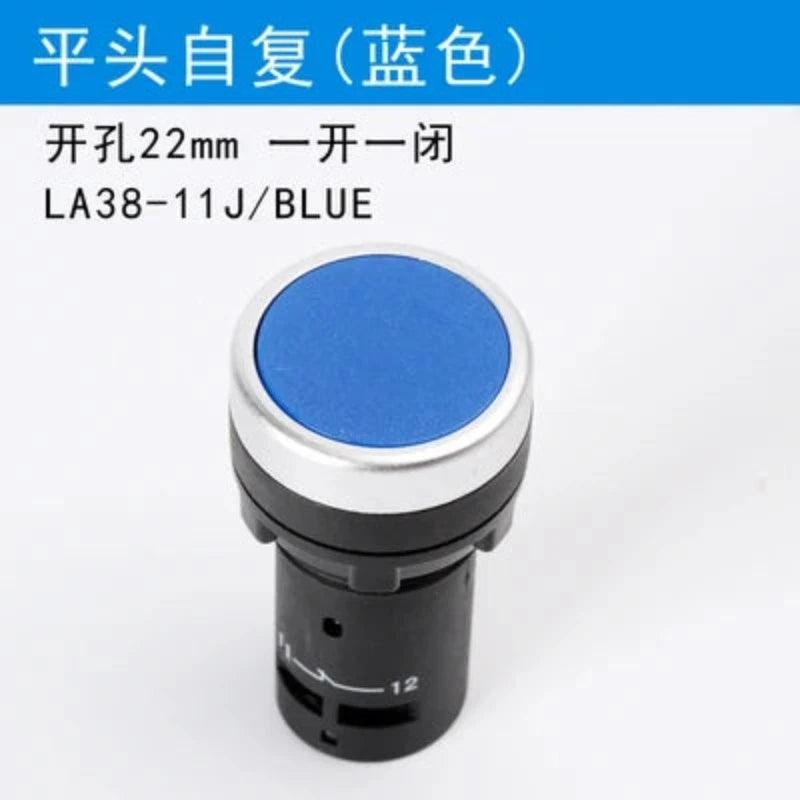 1Pcs LA38-11J 22mm Momentary Self-rest Electrical Push Button Switch Green Red 1NO 1NC 3 Pins Screws Terminals Computer PC