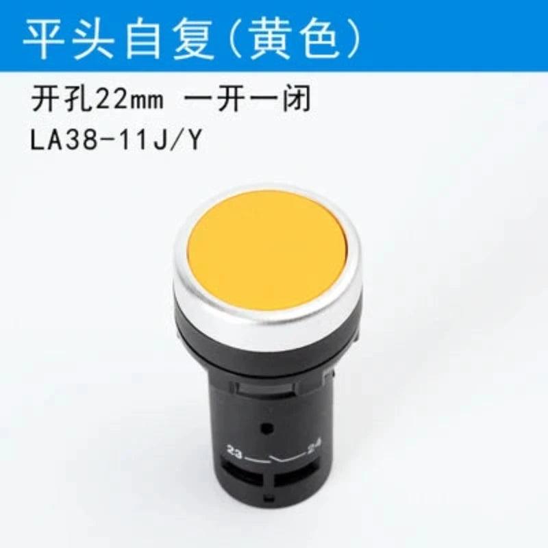 1Pcs LA38-11J 22mm Momentary Self-rest Electrical Push Button Switch Green Red 1NO 1NC 3 Pins Screws Terminals Computer PC