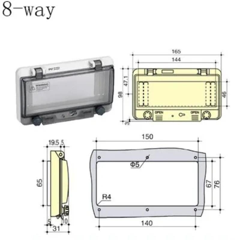 2-18 way circuit breaker switch transparent protection cover IP67 waterproof box shielding switch window protection cover