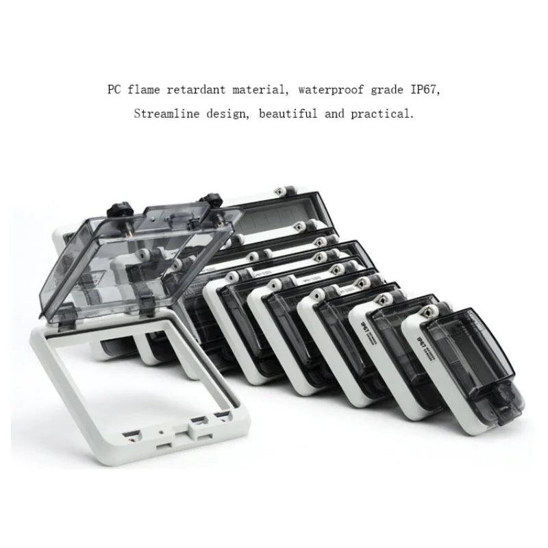 2-18 way circuit breaker switch transparent protection cover IP67 waterproof box shielding switch window protection cover