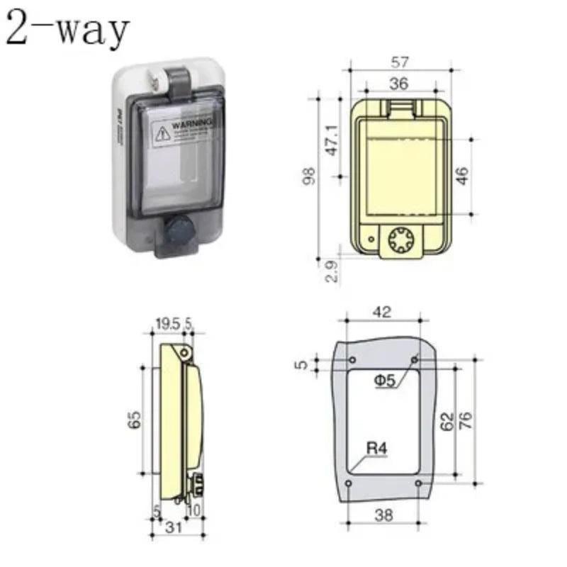 2-18 way circuit breaker switch transparent protection cover IP67 waterproof box shielding switch window protection cover