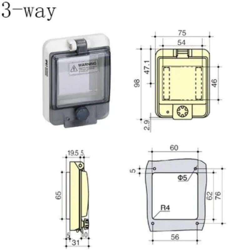 2-18 way circuit breaker switch transparent protection cover IP67 waterproof box shielding switch window protection cover