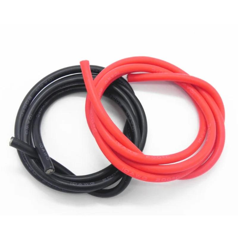 20 Set /Lot 8AWG 1M Silicone Wire Cable 0.5M Black + 0.5M Red Conductor Construction High Temperature Tinned Copper Cable