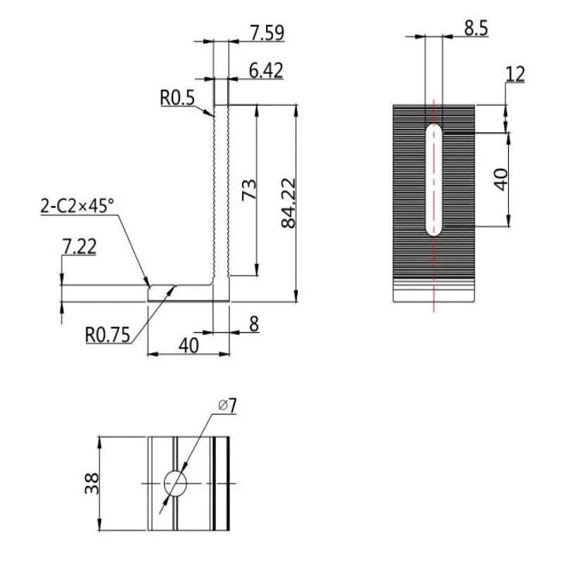 20 Sets High Quality L-type  Panel Mounting Bracket Solar End Clamp 100% Aluminum Solar Clamp for Framed Module