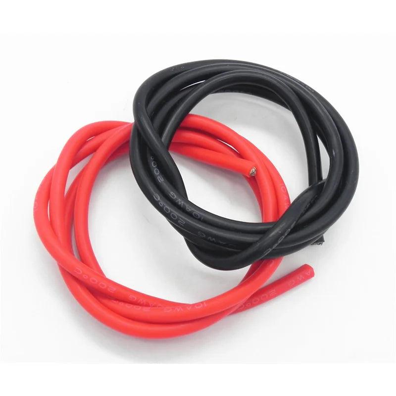 200set/lot 10AWG 1M Black+1M Red High Temperature Silicone Wire/ Silica Gel Wire/ Silicone Tinned Copper Cable,10awg silicone wire