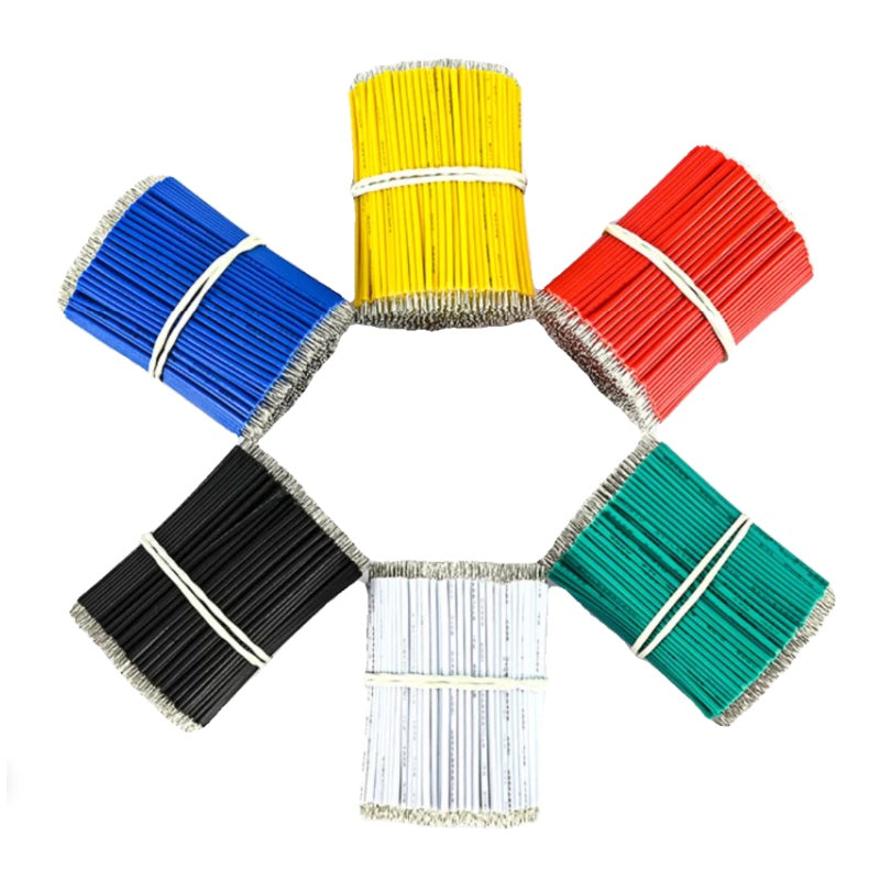 UL1007 jumper wire,pre cut jumper wire,double end tinned wire,1000pcs wire pack,tinned copper short wire,16AWG‑30AWG jumper,100mm 120mm 150mm 200mm 300mm wire,pre‑stripped wire,pcb jumper wire,led jumper wire,rohs lead‑free wire,pvc hook‑up wire,electronic short wire,automotive jumper wire,lighting fixture wire,electronic internal wiring
