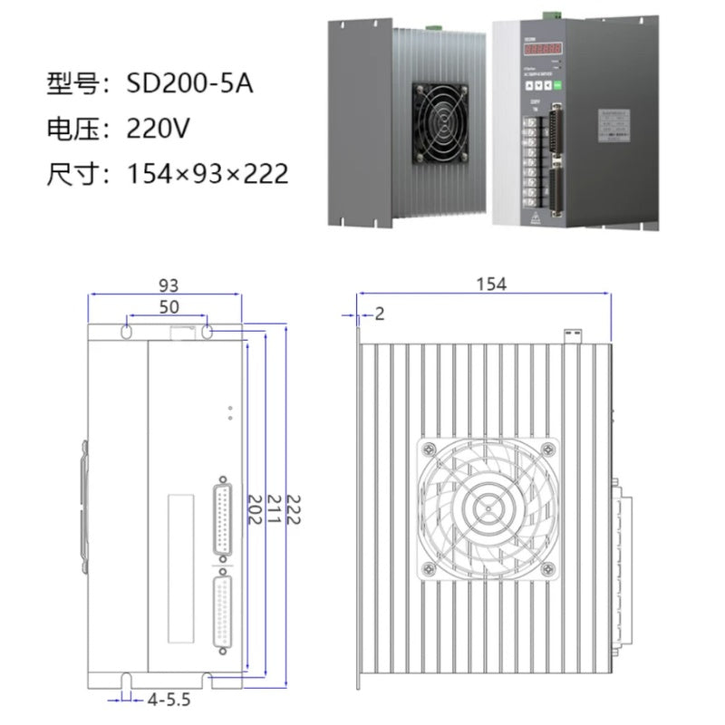 60 80 110 130 AC Servo Motor Kit with Driver, Permanent Magnet Synchronous Servo Motor Set 400W~5KW for CNC, Automation, Manipulator