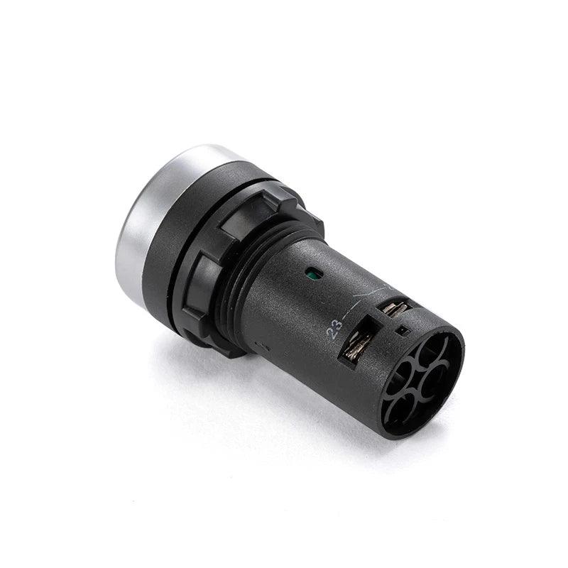 22mm 1NO 1NC Contact push button switch self-resetting jog flat button switch flat head small start power control red green