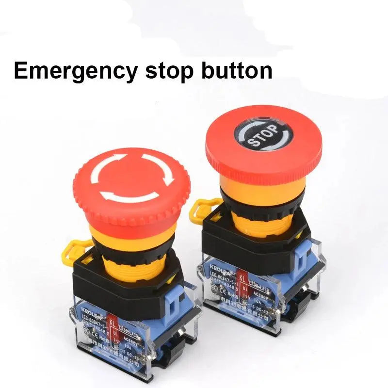 22mm LA38A-11BN LA38A-11ZS LA38A-11M Momentary self locking knob emergency stop mushroom emergency start control button switch - electrical center b2c