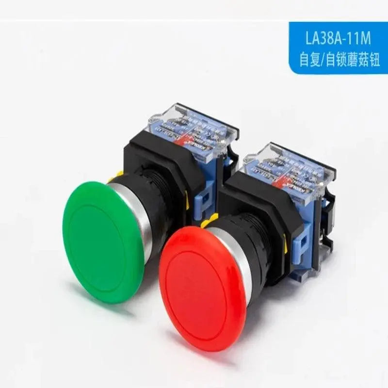 22mm LA38A-11BN LA38A-11ZS LA38A-11M Momentary self locking knob emergency stop mushroom emergency start control button switch - electrical center b2c