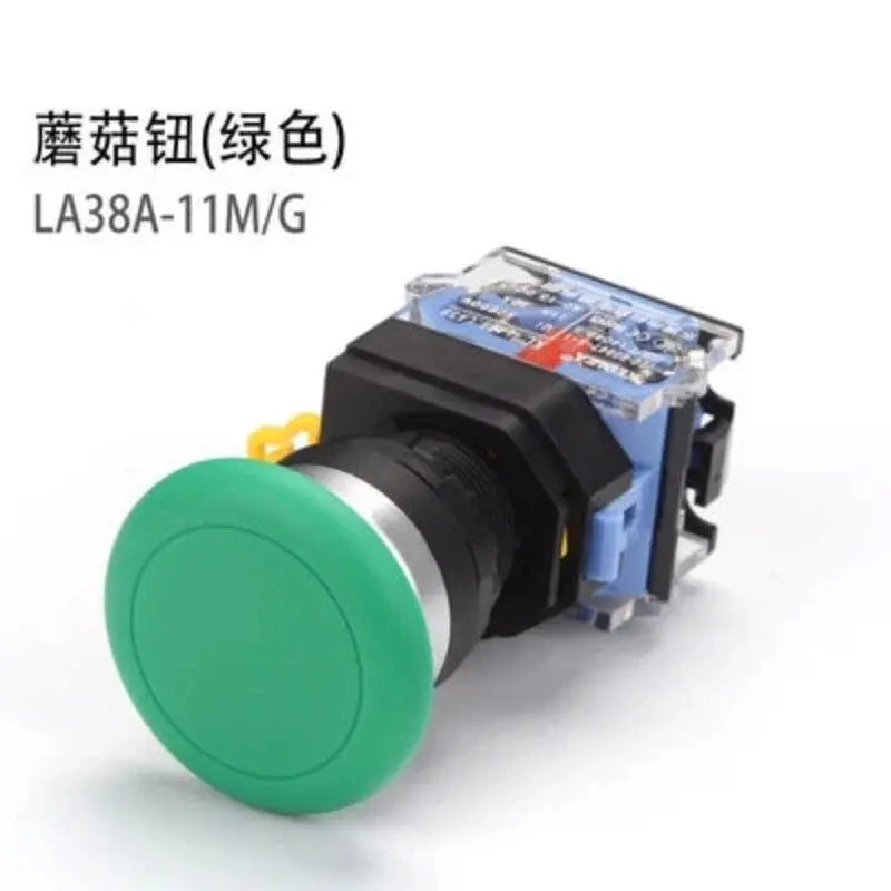 22mm LA38A-11BN LA38A-11ZS LA38A-11M Momentary self locking knob emergency stop mushroom emergency start control button switch - electrical center b2c