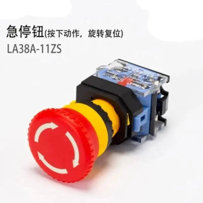 22mm LA38A-11BN LA38A-11ZS LA38A-11M Momentary self locking knob emergency stop mushroom emergency start control button switch - electrical center b2c