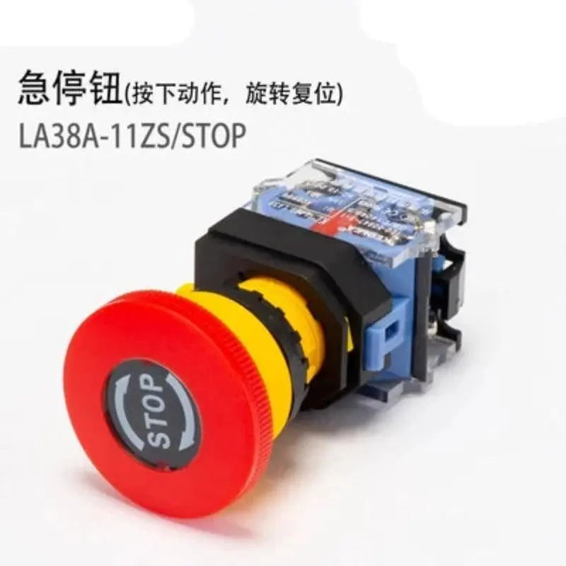 22mm LA38A-11BN LA38A-11ZS LA38A-11M Momentary self locking knob emergency stop mushroom emergency start control button switch - electrical center b2c