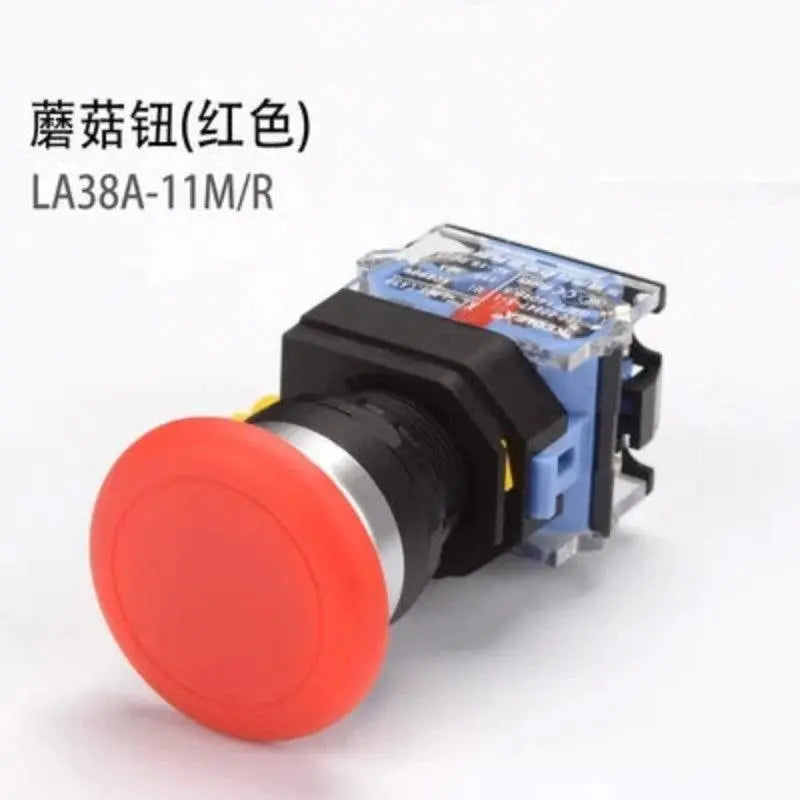22mm LA38A-11BN LA38A-11ZS LA38A-11M Momentary self locking knob emergency stop mushroom emergency start control button switch - electrical center b2c